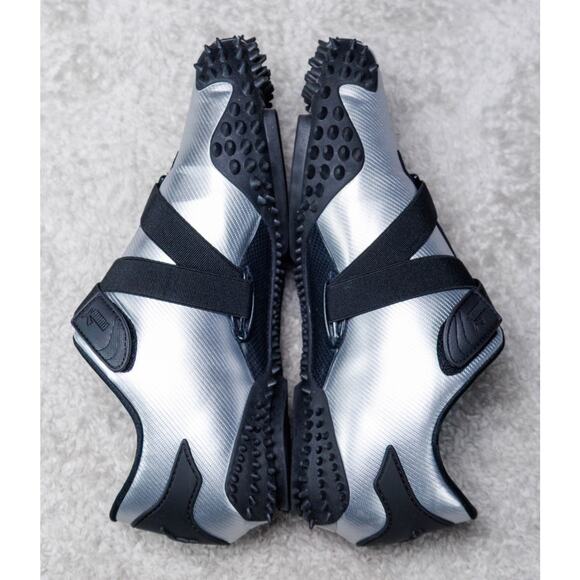 Puma Mostro Metal Silver Black Leather Sneakers Womens Size 10 Mens 8.5 - Picture 4 of 16